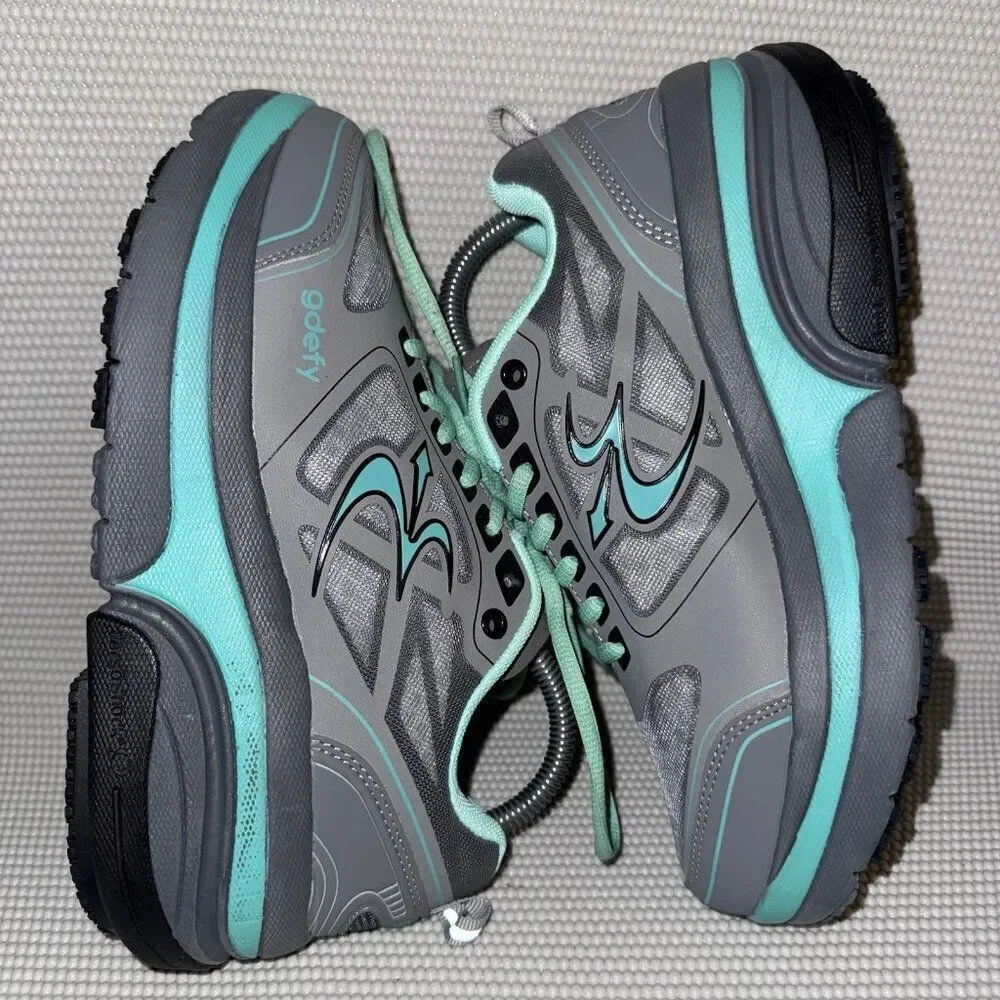 Gravity Defyer G-Defy Ion Gray/Teal Athletic Waking Comfort Sneakers Womens Sz 8